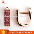 Fashionable rose gold plating latest model fashion earrings 925 silver earring purple zircon pictures of gold earrings